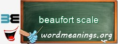 WordMeaning blackboard for beaufort scale